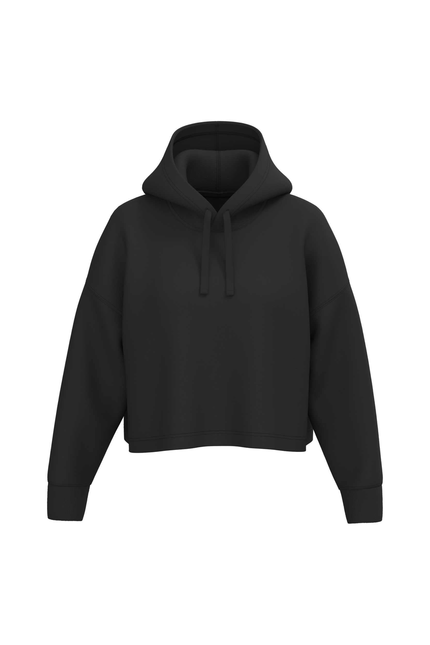 Hoodie crop femme Black, face