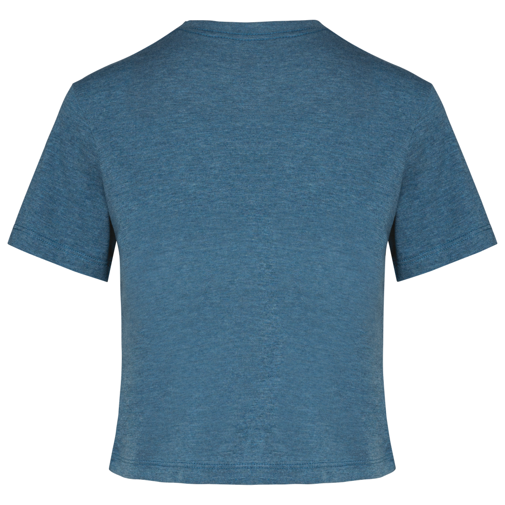 Crop top triblend femme Duck Blue Heather, dos