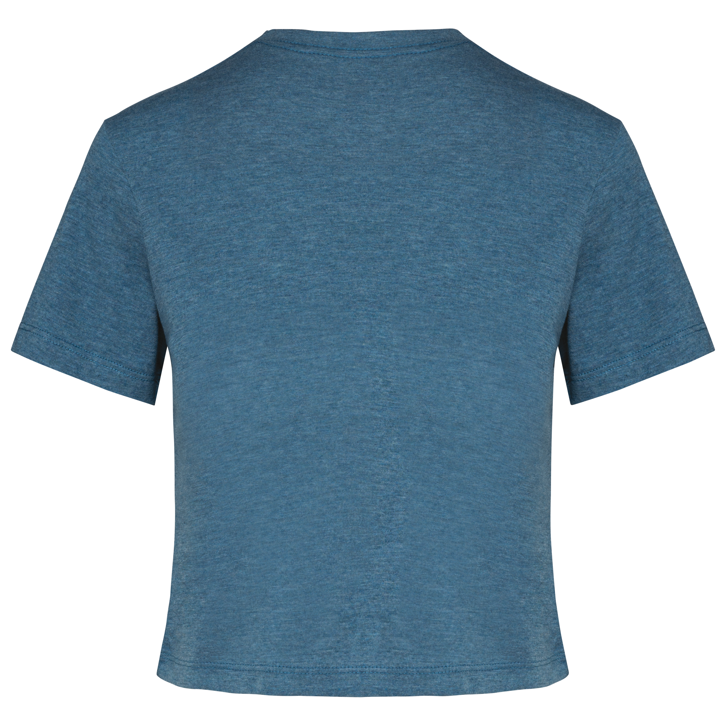 Crop top triblend femme Duck Blue Heather, dos
