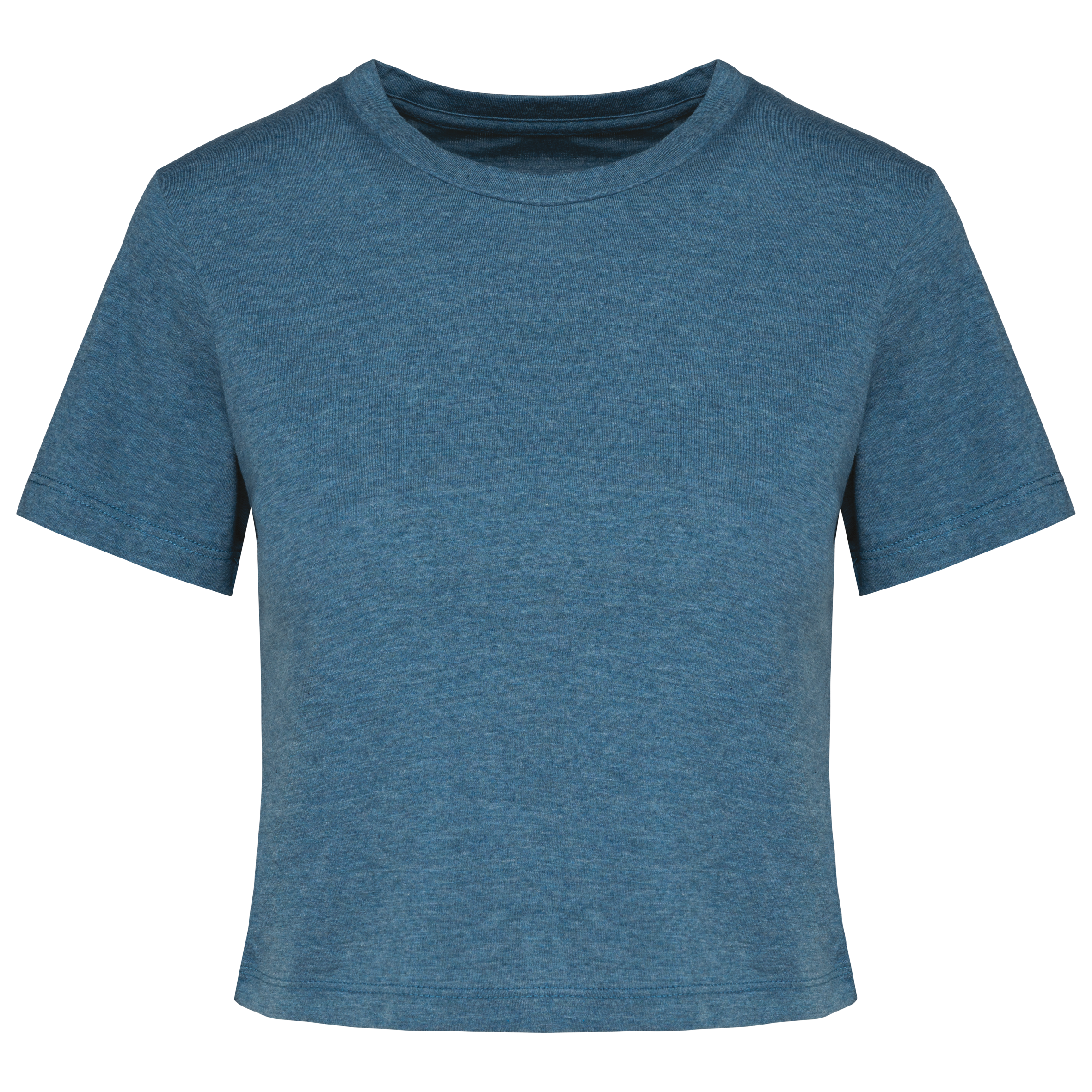 Crop top triblend femme Duck Blue Heather, face