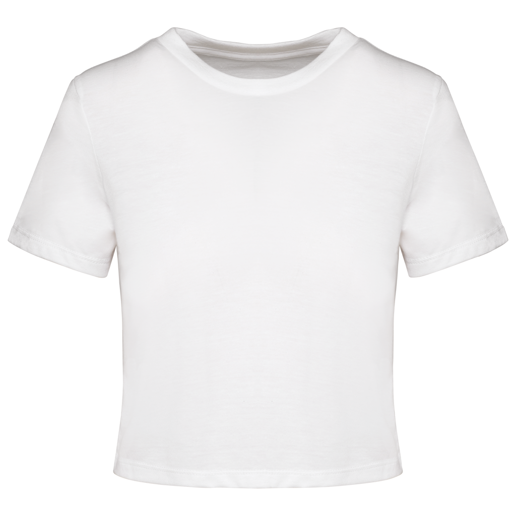 Crop top triblend femme White, face