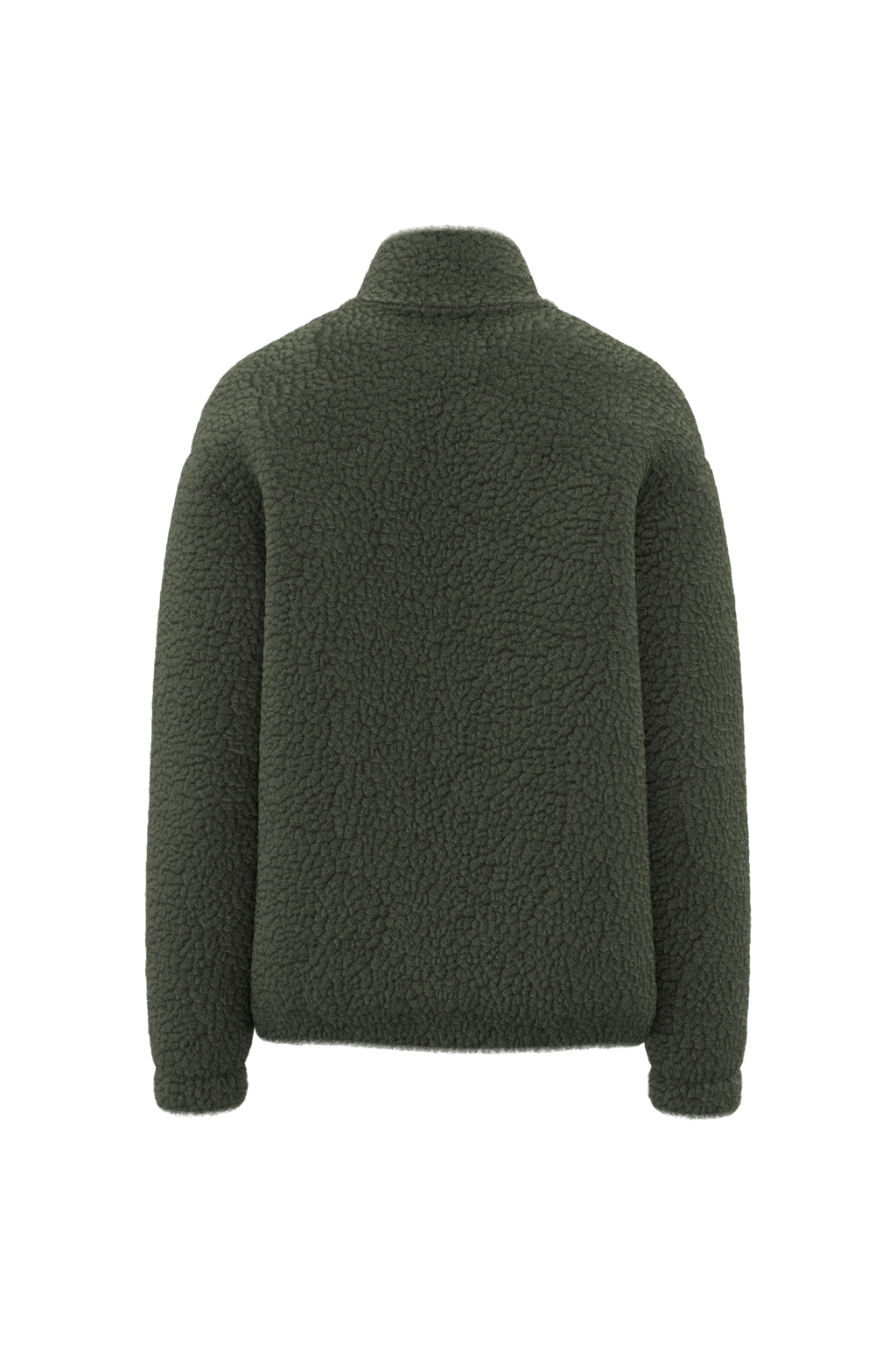 Sweat sherpa zippé unisexe Forest Khaki, dos