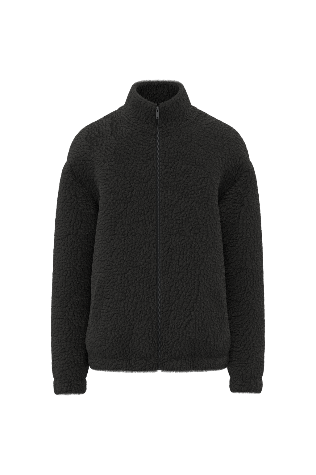 Sweat sherpa zippé unisexe Black, face
