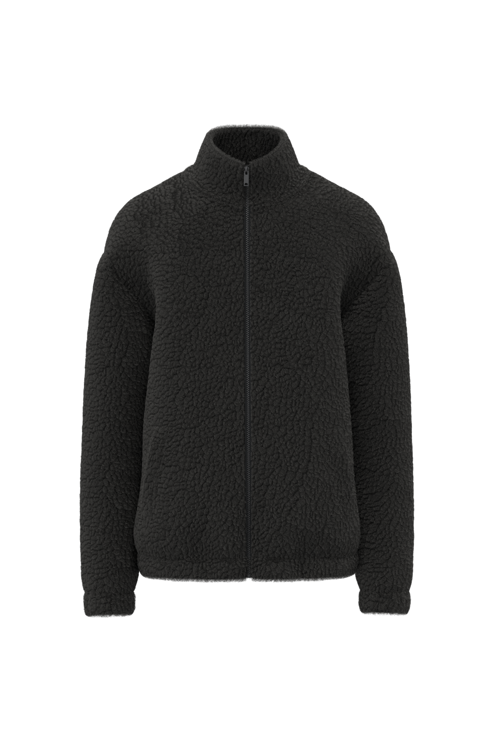 Sweat sherpa zippé unisexe Black, face