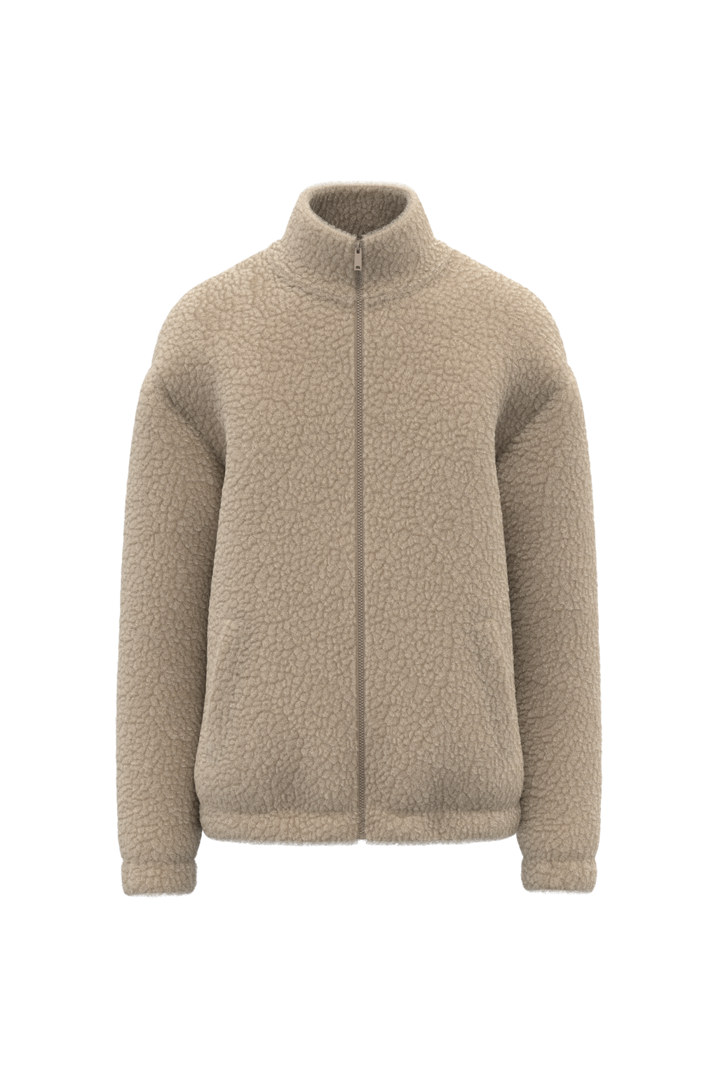 Sweat sherpa zippé unisexe Wet Sand, face