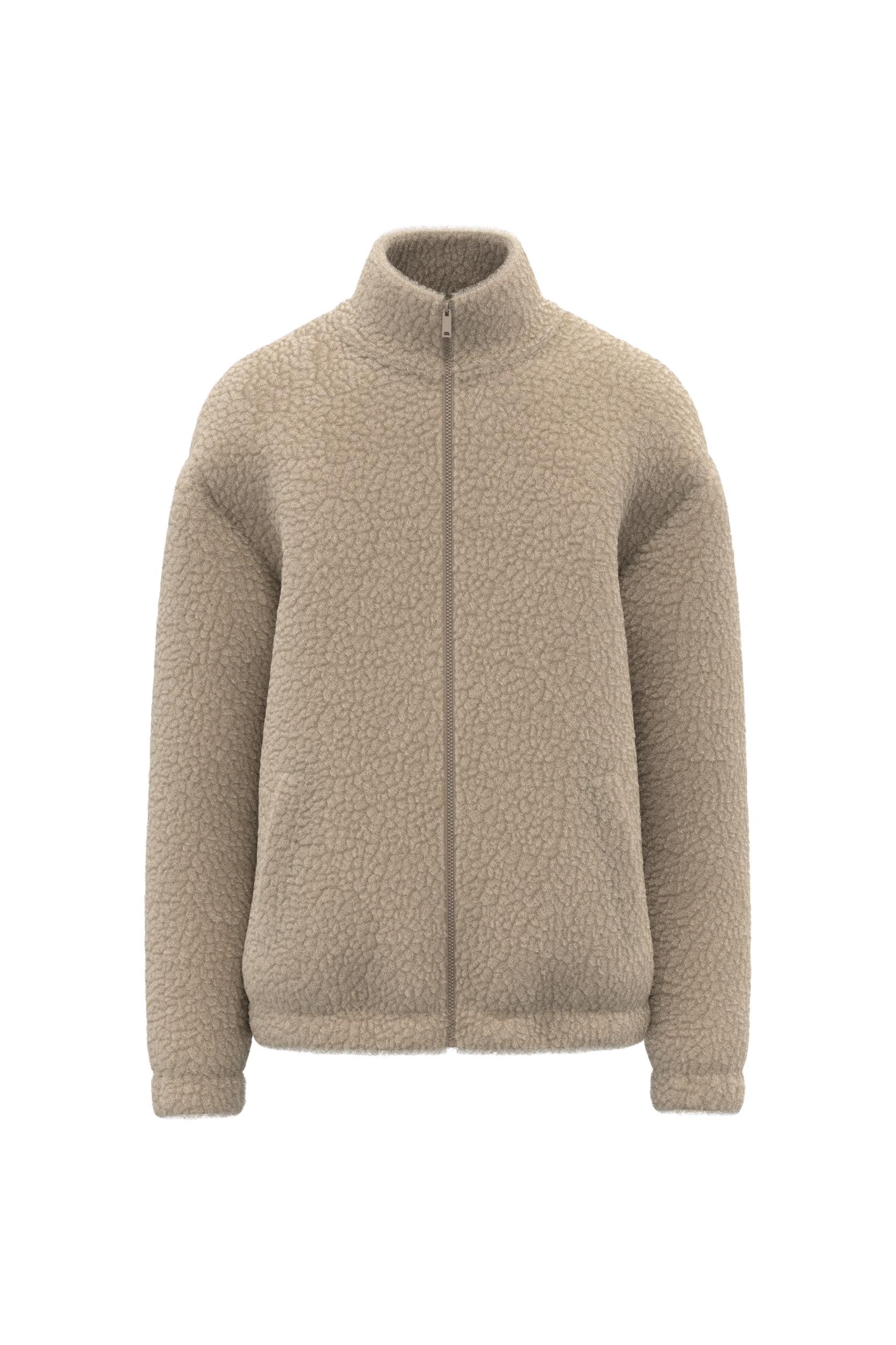Sweat sherpa zippé unisexe Wet Sand, face